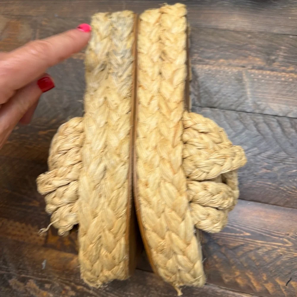 Zara Natural Raffia Platform Wedge Sandals Women's 39 Or US 8.5 GUC ZARA summer - Picture 7 of 11